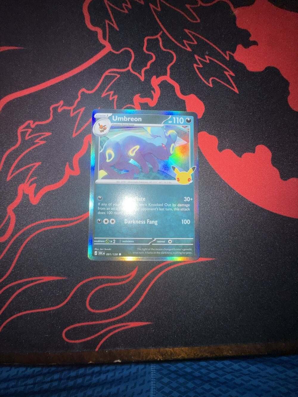 Pokemon Umbreon Holo 091/128 30th Celebration Trading Card